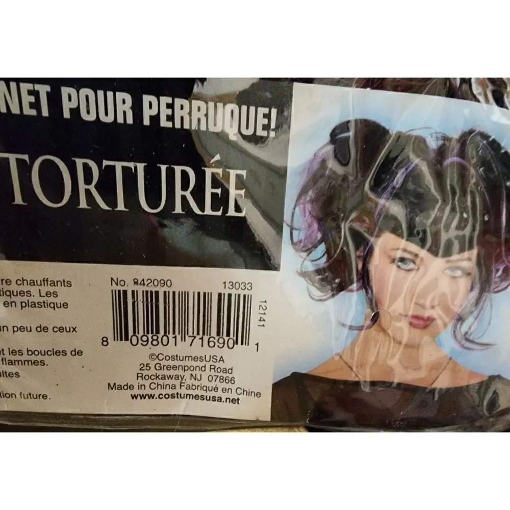 CostumesUSA Teased Tortured Wig Black Purple Ponytail Wig Costume Hair Adult OS
